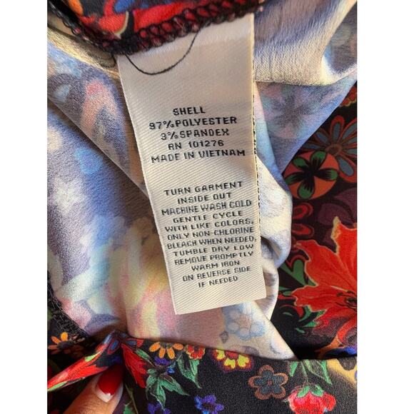 ECI New York Multicolor Floral Bell Sleeve Dress Sz 10 Boho Fall Style Festival - Picture 6 of 9